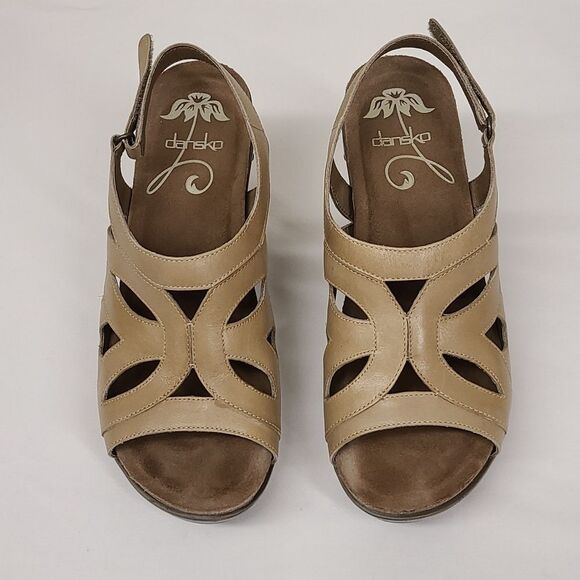 Dansko Felicia Antique Full Grain Wedge Sandal Size 38 - Picture 3 of 13